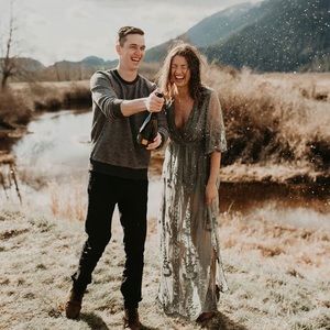 Olive lace romper maxi